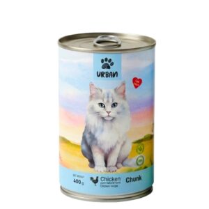 שימורי אורבן לחתולים נתחי בשר בטעם עוף 400 גרם Urban Chicken Chunk