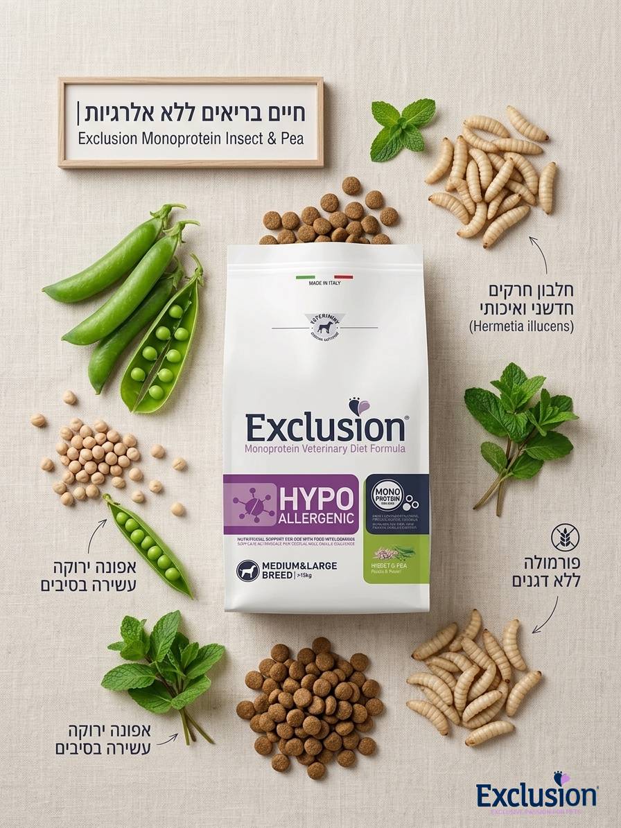 מרכיבי מזון Exclusion: חלבון חרקים חדשני, אפונה ירוקה וכופתיות מזון ללא דגנים