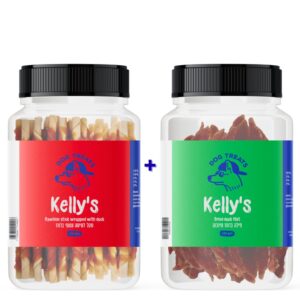 מבצע חטיפי לעיסה לכלבים Kelly’s – מגוון טעמי ברווז – תמונה 2