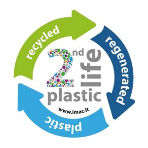 לוגו 2nd Life Plastic של חברת Imac - פלסטיק ממוחזר ומתחדש למוצרי חיות מחמד