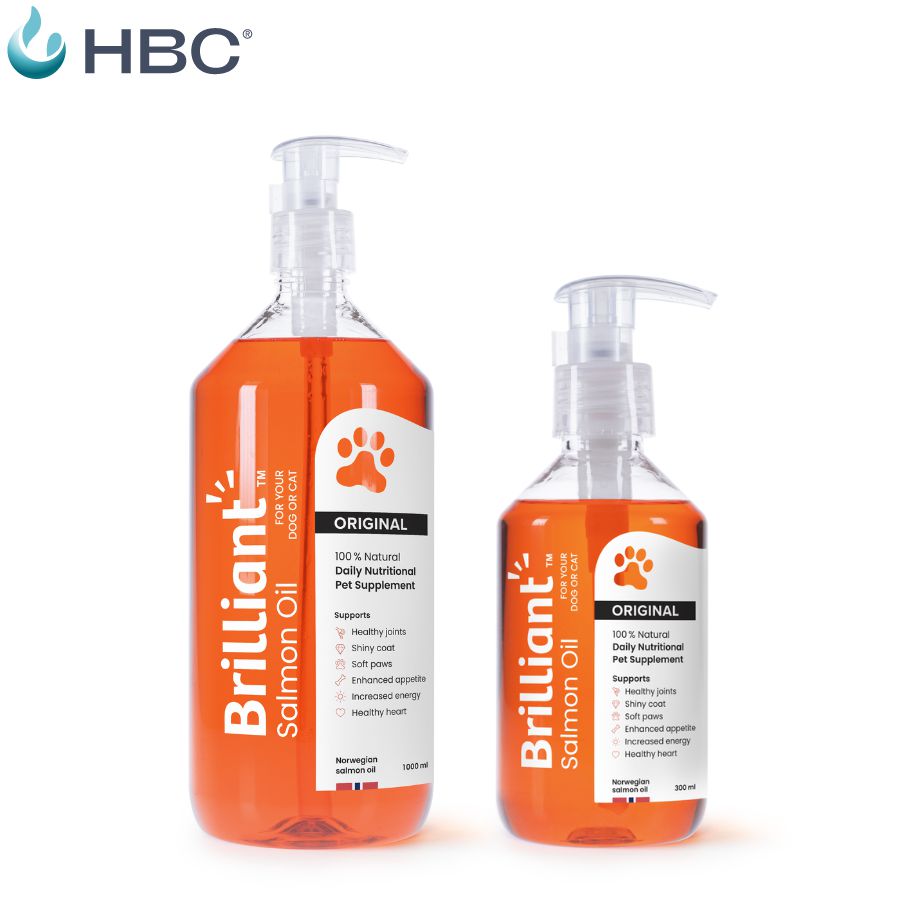 בקבוקי שמן סלמון לכלבים וחתולים של חברת hofseth biocare