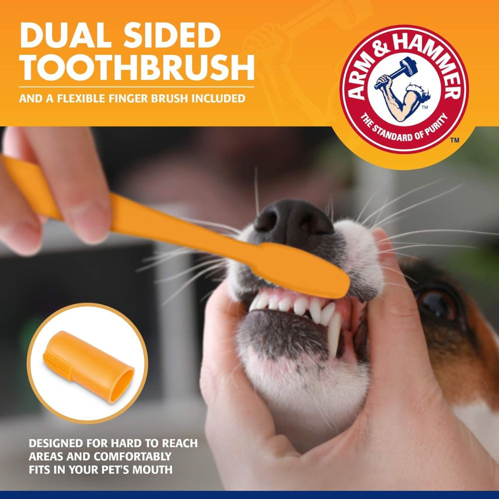 ערכת ניקוי שיניים לכלב להסרת אבנית, עם מברשת או אצבעון