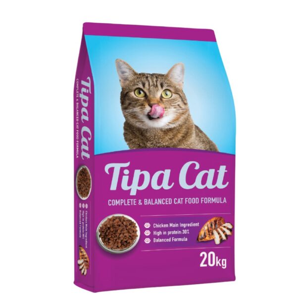שק מזון 20 קילו לחתולי רחוב וחצר של חברת tipa cat