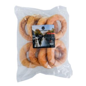 ⁦עצם לעיסה לכלב בצורת בייגל - 8 יחידות במארז 500 גרם.⁩ – תמונה ⁦1⁩
