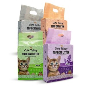 חול טופו לחתולים בניחוחת שונים Cute Tabby – חול מתכלה ללא אבק עם ספיגה גבוהה